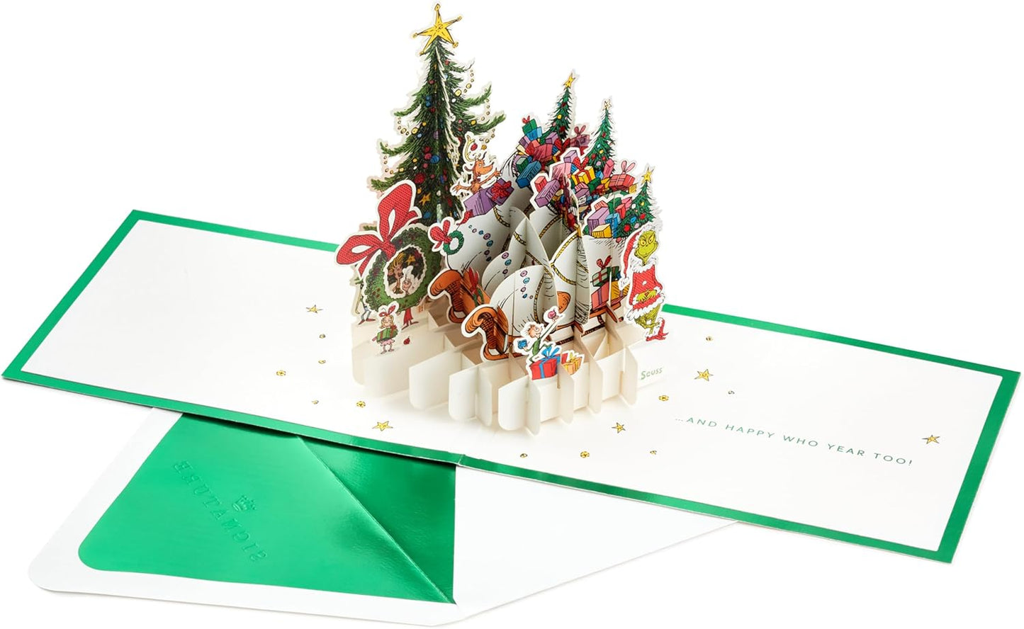 Dr. Seuss Grinch Signature Paper Wonder Pop Up Christmas Card