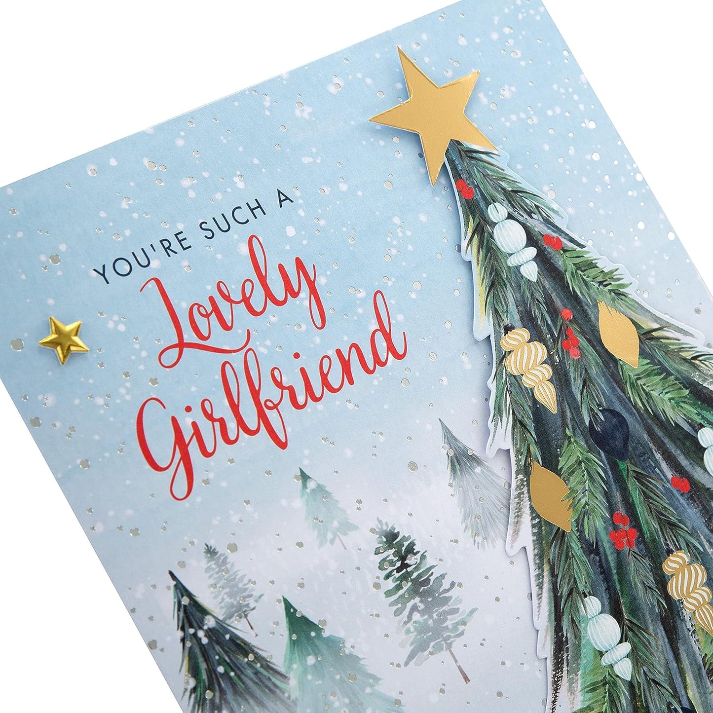Classic Winter Scene with Tree Design Girlfriend Boxed Christmas Card