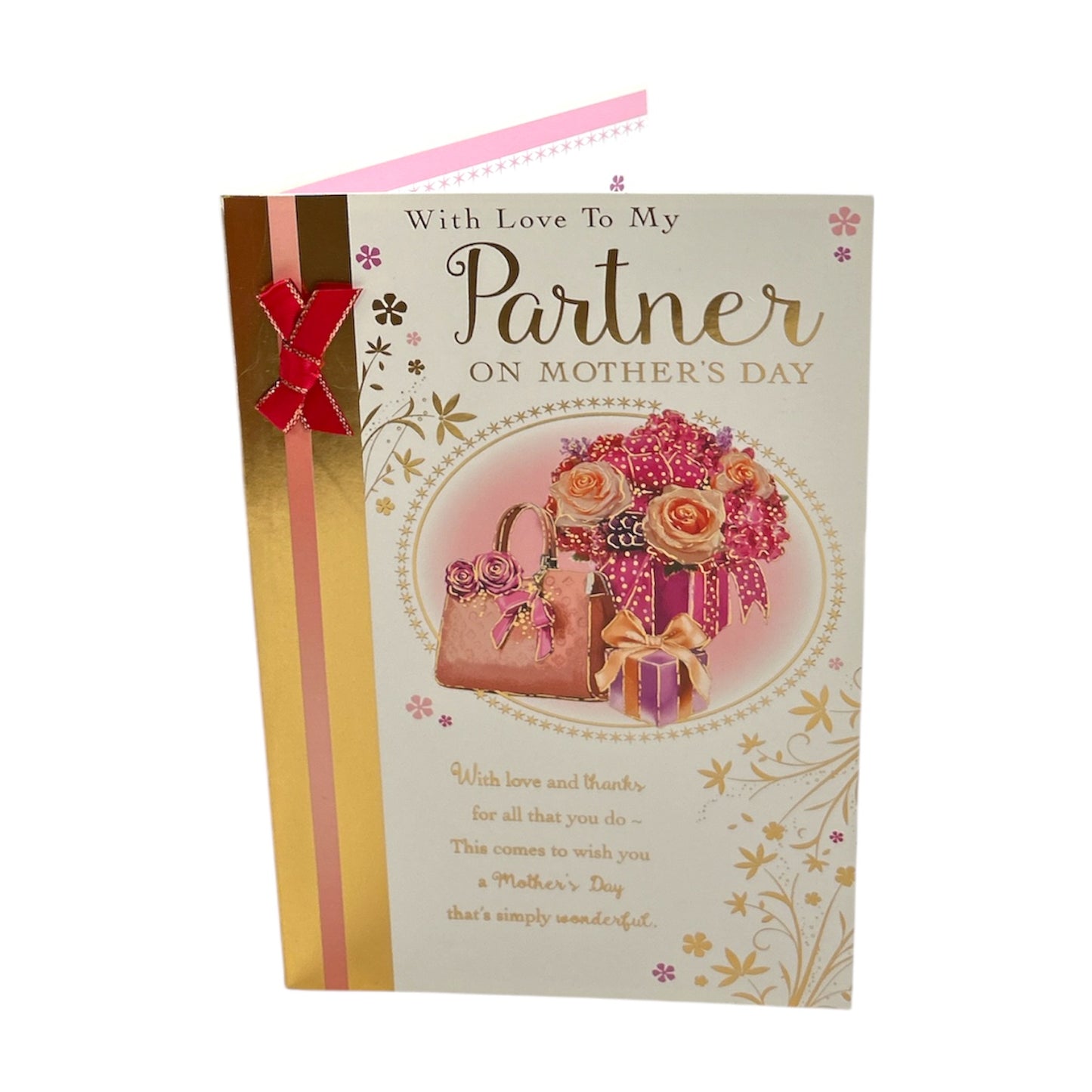 With Love To My Partner Purse And Flowers Design Mother's Day Card