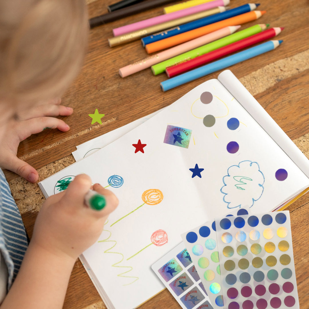 Pack of 360 Superstar Holographic 25x18mm Motivational Self-Adhesive Labels