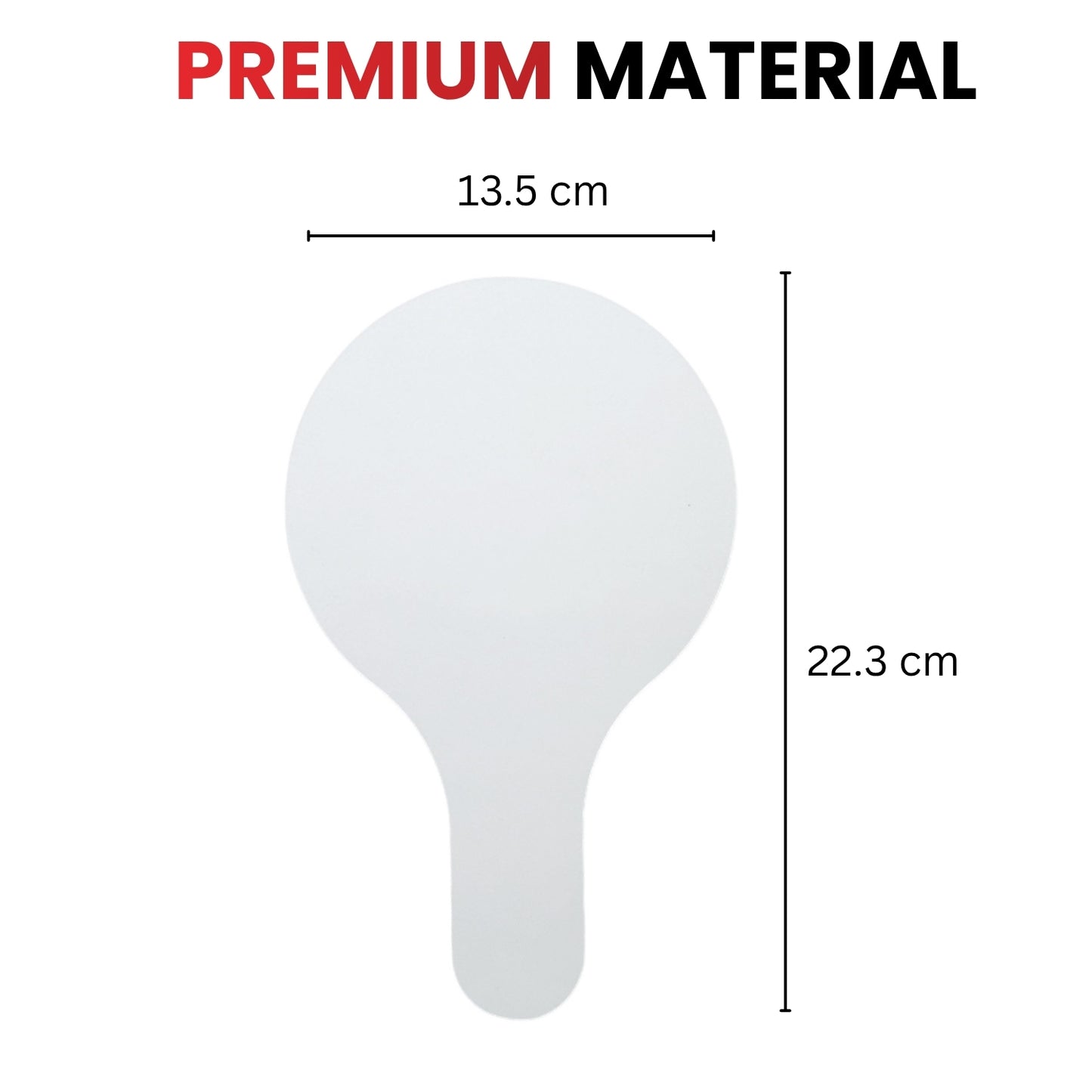 Pack of 6 Round Plain White MDF Double Sided Dry Erase Handheld Answer Paddles - Mini Whiteboard