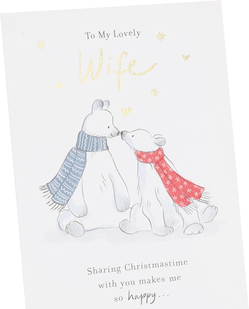 Polar Bears Kissing Wife Christmas Card