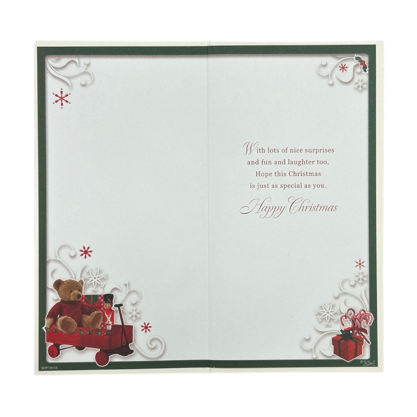 To a Special Cousin Teddy On Sleigh Design Christmas Card