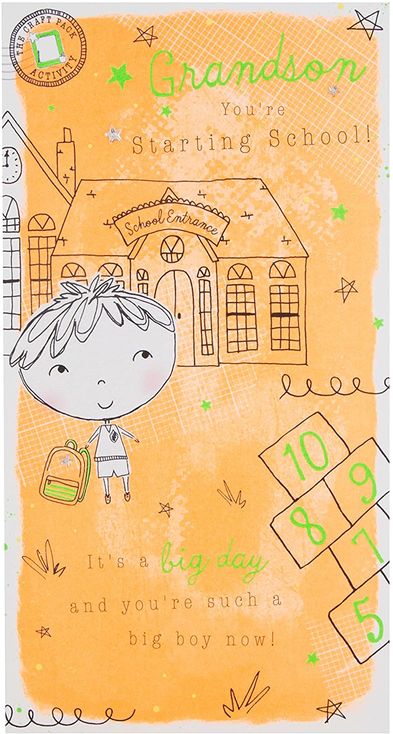 "Activity Pack" Grandson Starting School Card