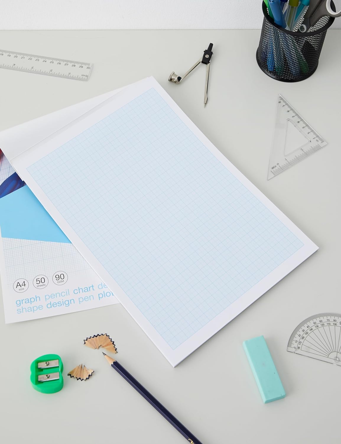 Pack of 3 A4 50 Sheets Graph Pads