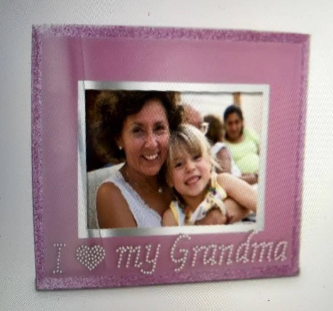Pink Glass Photo Frame Grandma, gift