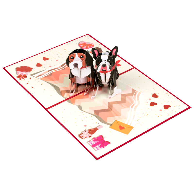 Two Puppy Dogs 3D Pop Up Greeting Card