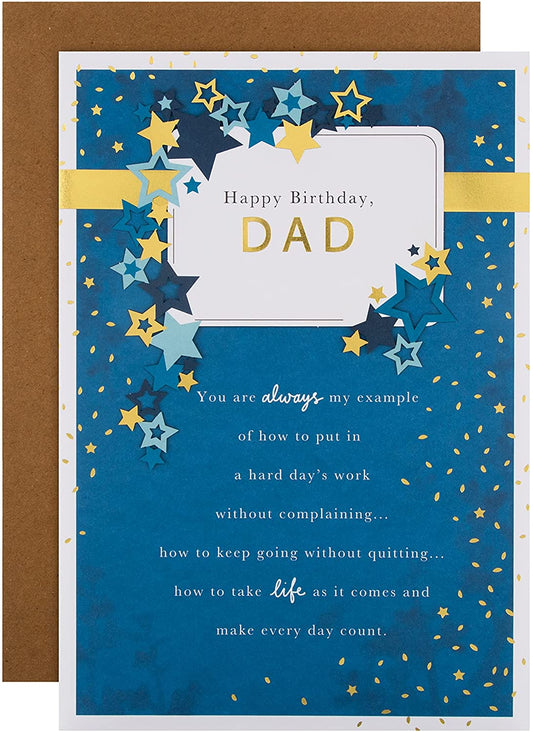 Classic Verse Design Large Birthday Card for Dad