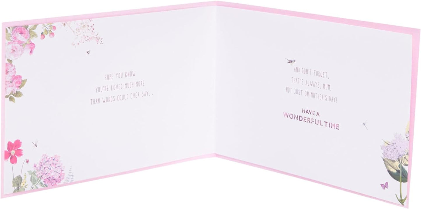 Pink Floral Design Mother's Day Card For Mum From Both of Us