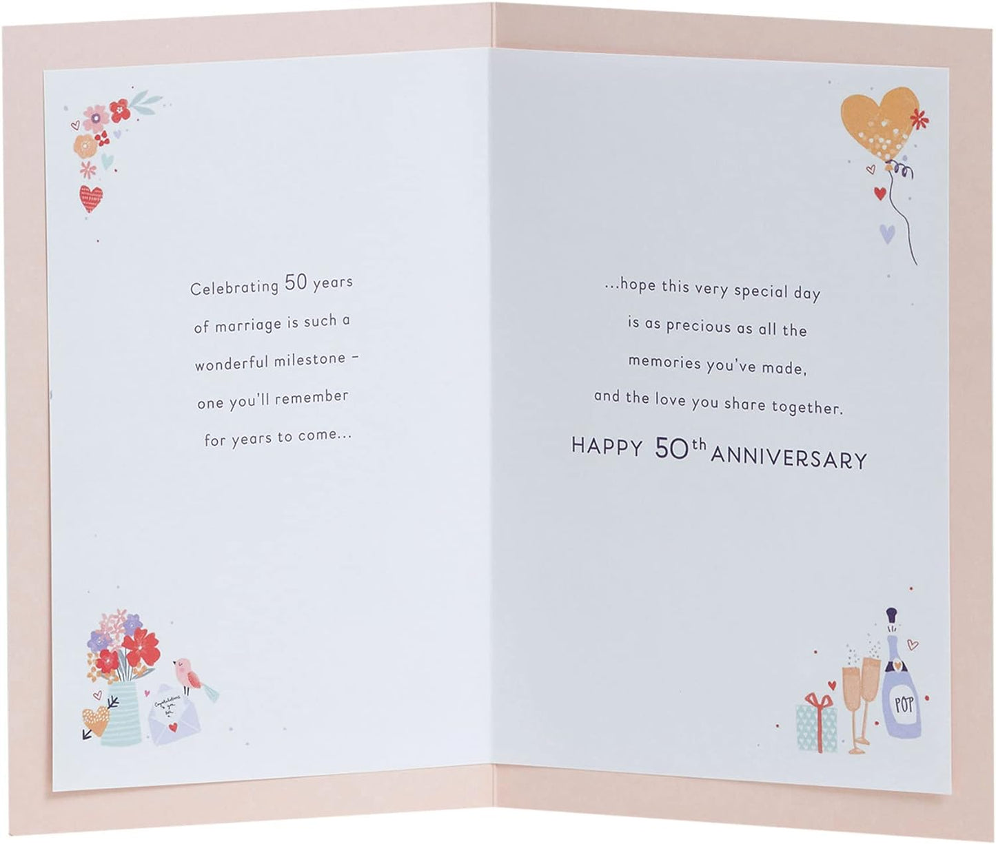 Stunning Design 50th Wedding Anniversary Card