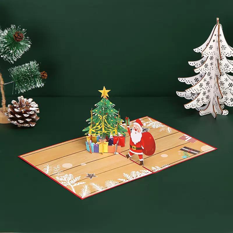 Holiday Magic Santa & Tree 3D Pop Up Christmas Card