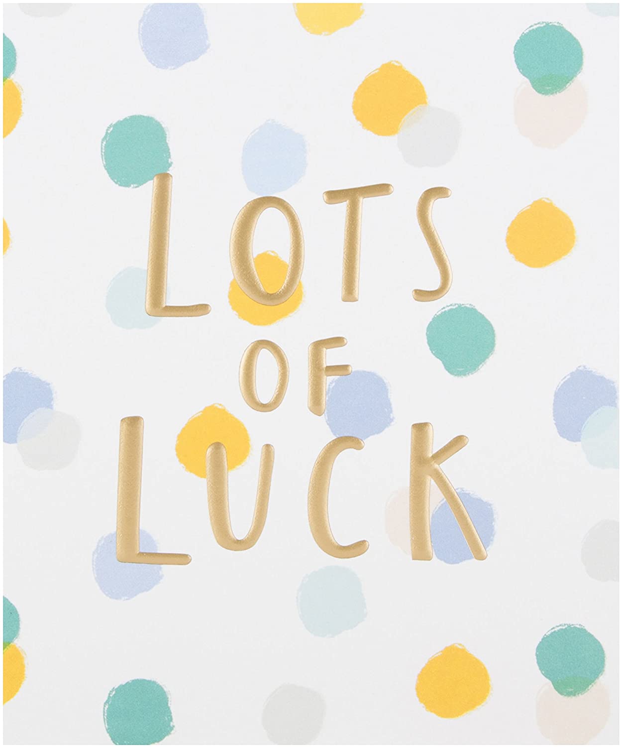 Contemporary Multi-Coloured Polka Dot Design Good Luck Card