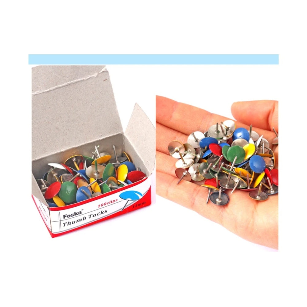 Bulk Pack of 1000 Assorted Colour Thumb Tacks - Push Pins 11mm