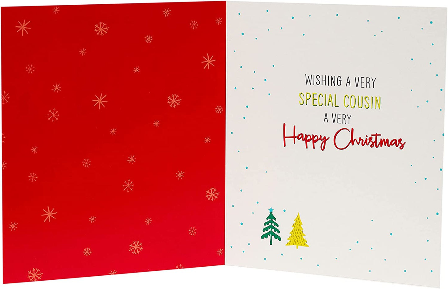 Cousin Christmas Card Bright Lettering 