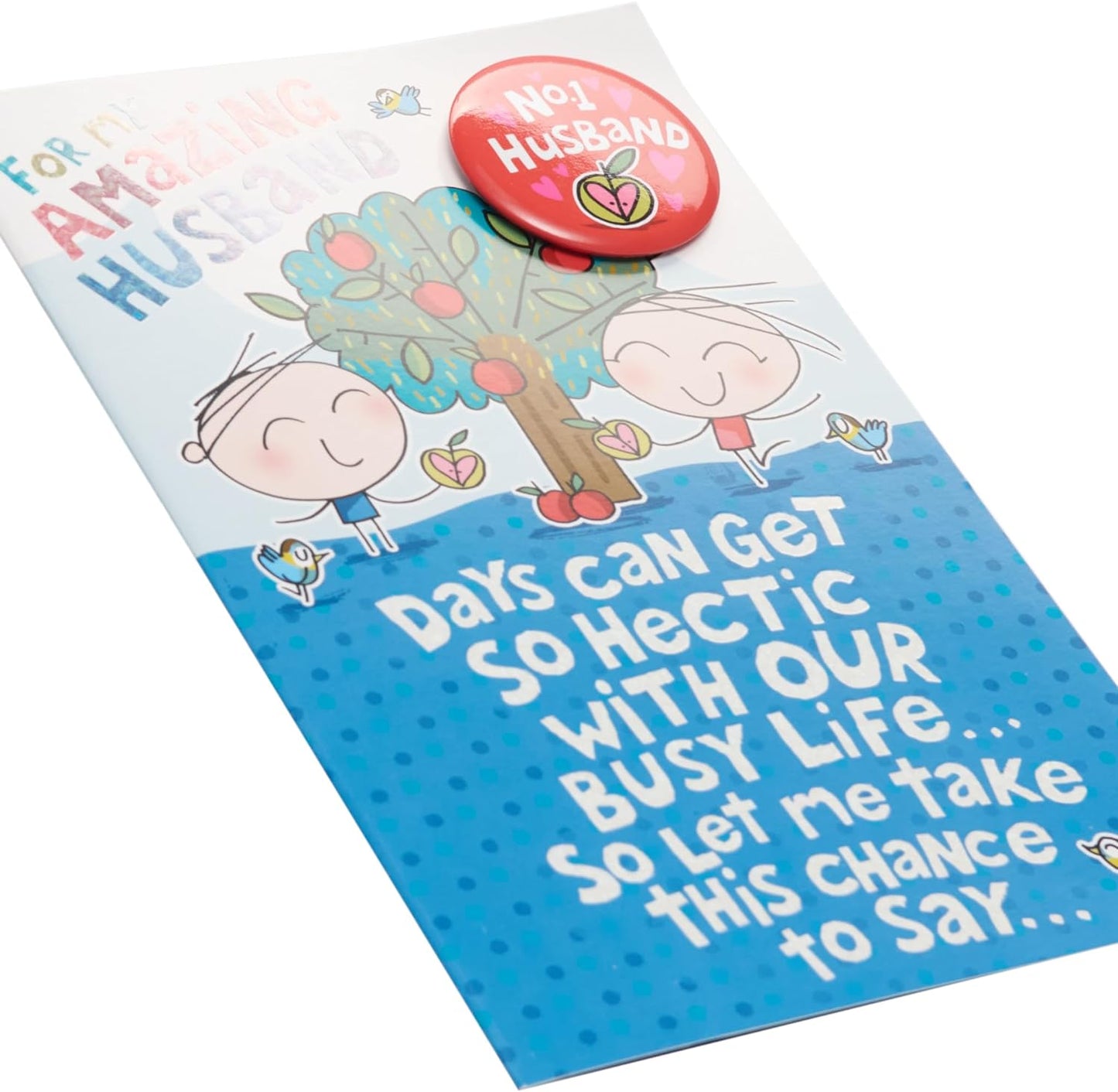 Sweet Design with Badge Husband Birthday Card