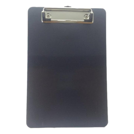 A5 Black Solid Plastic Clipboard - with Ruled Side