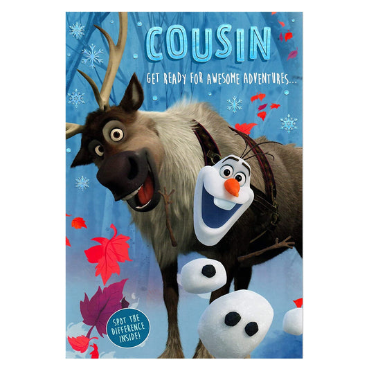 Frozen 2 Cousin Birthday Card with Fun Activity Inside