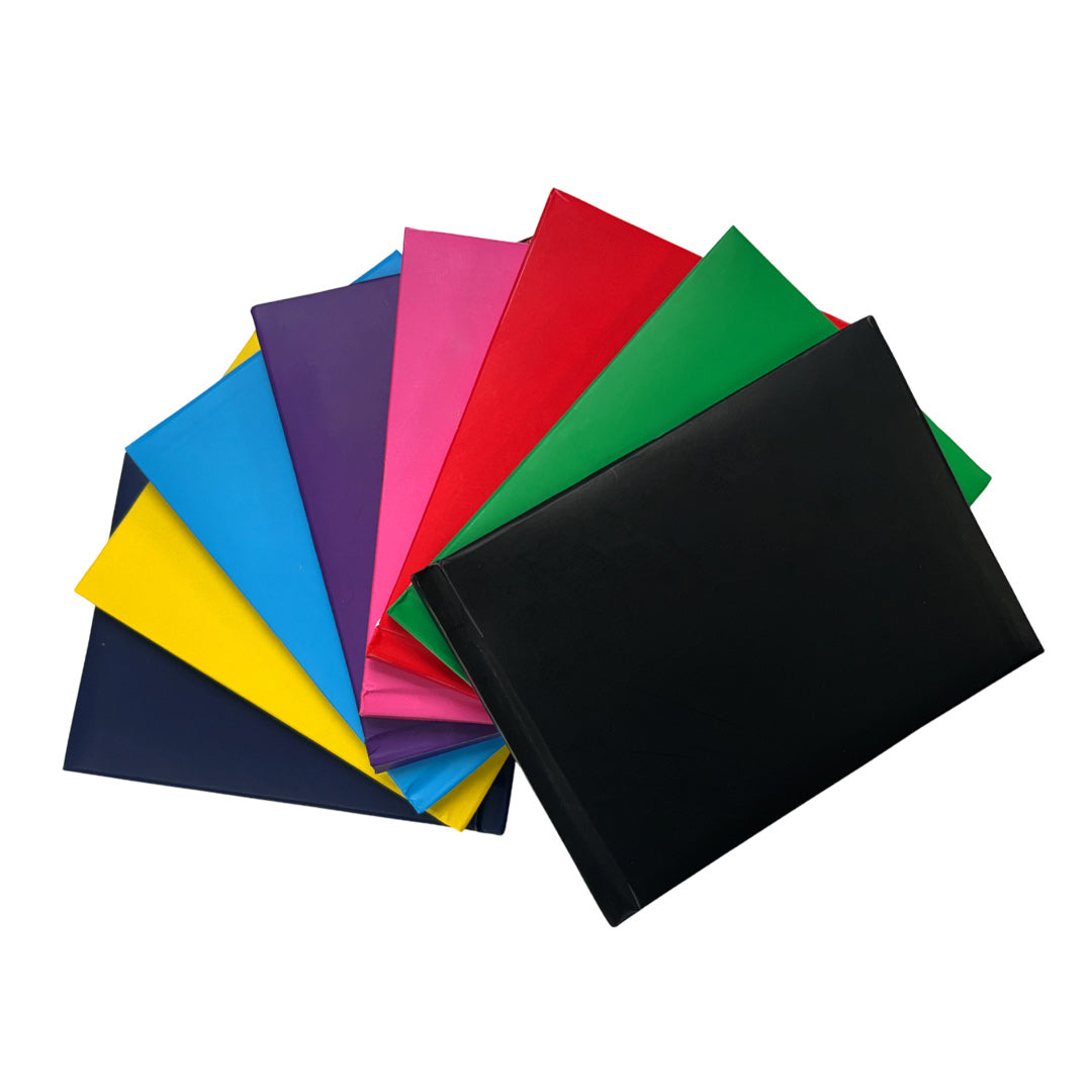 Pack of 8 Assorted Colour Plain Cover Autograph Books by Janrax