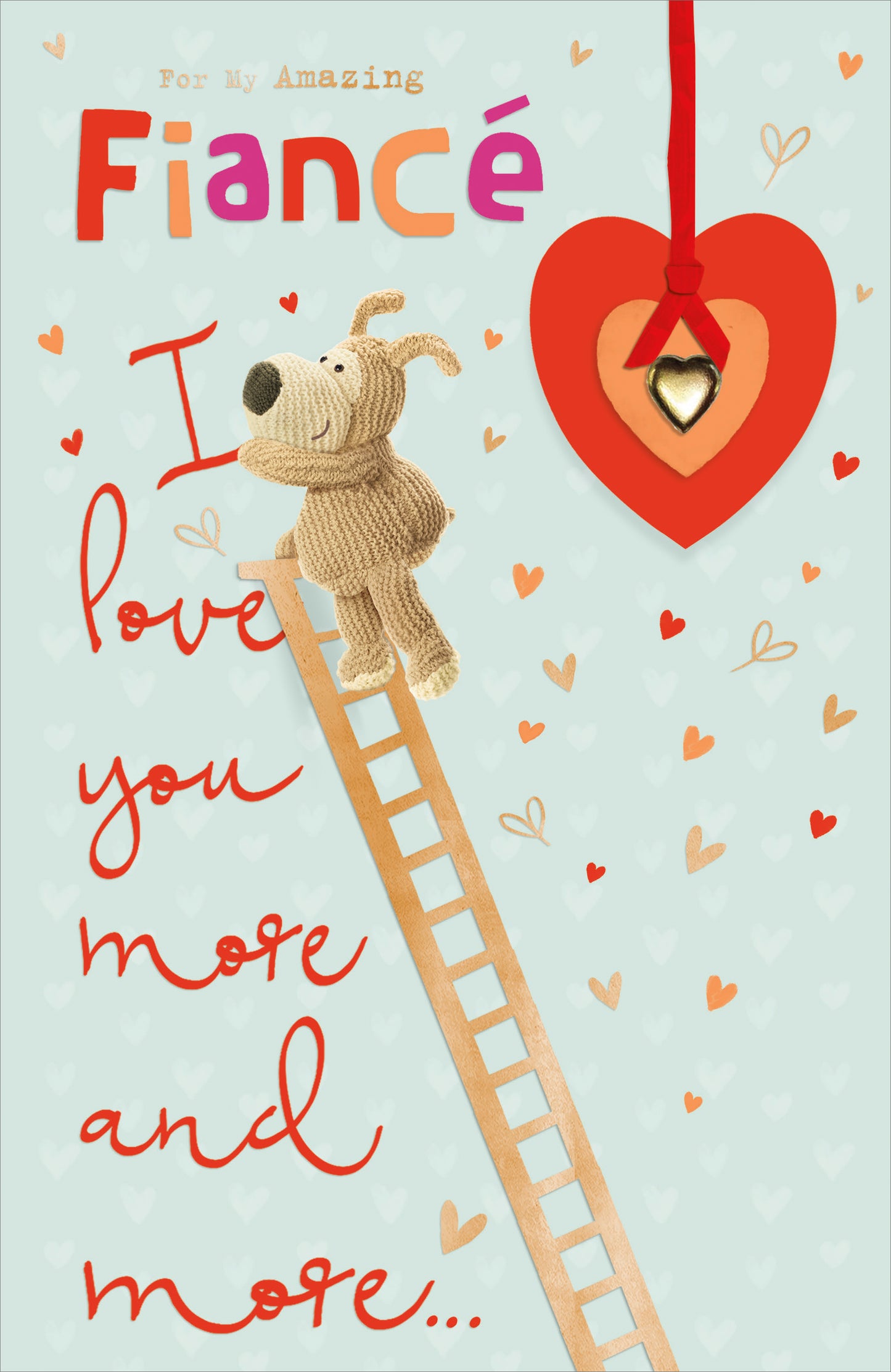 Boofle At Top Of Ladder Fiancé Valentine's Day Card