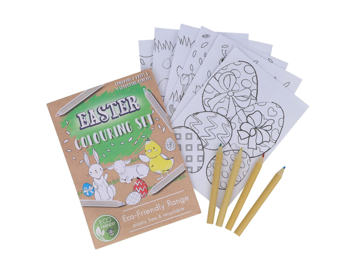 Pack of 12 Eco-Friendly’ Mini Easter Colouring Set