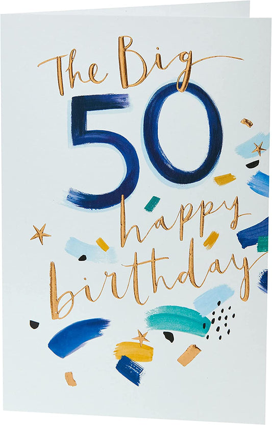 Copper Foils Details 50th Birthday Card