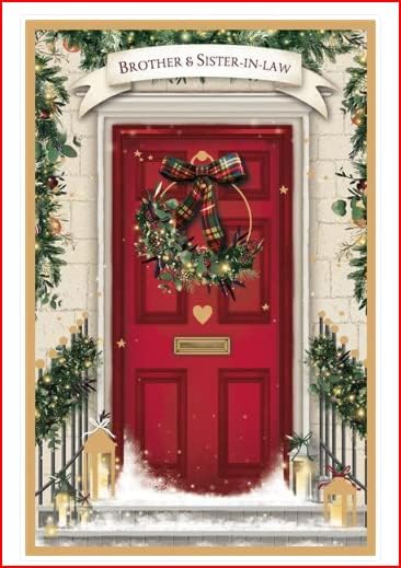 Brother & Sister-in-Law Christmas Card Red Door Design 