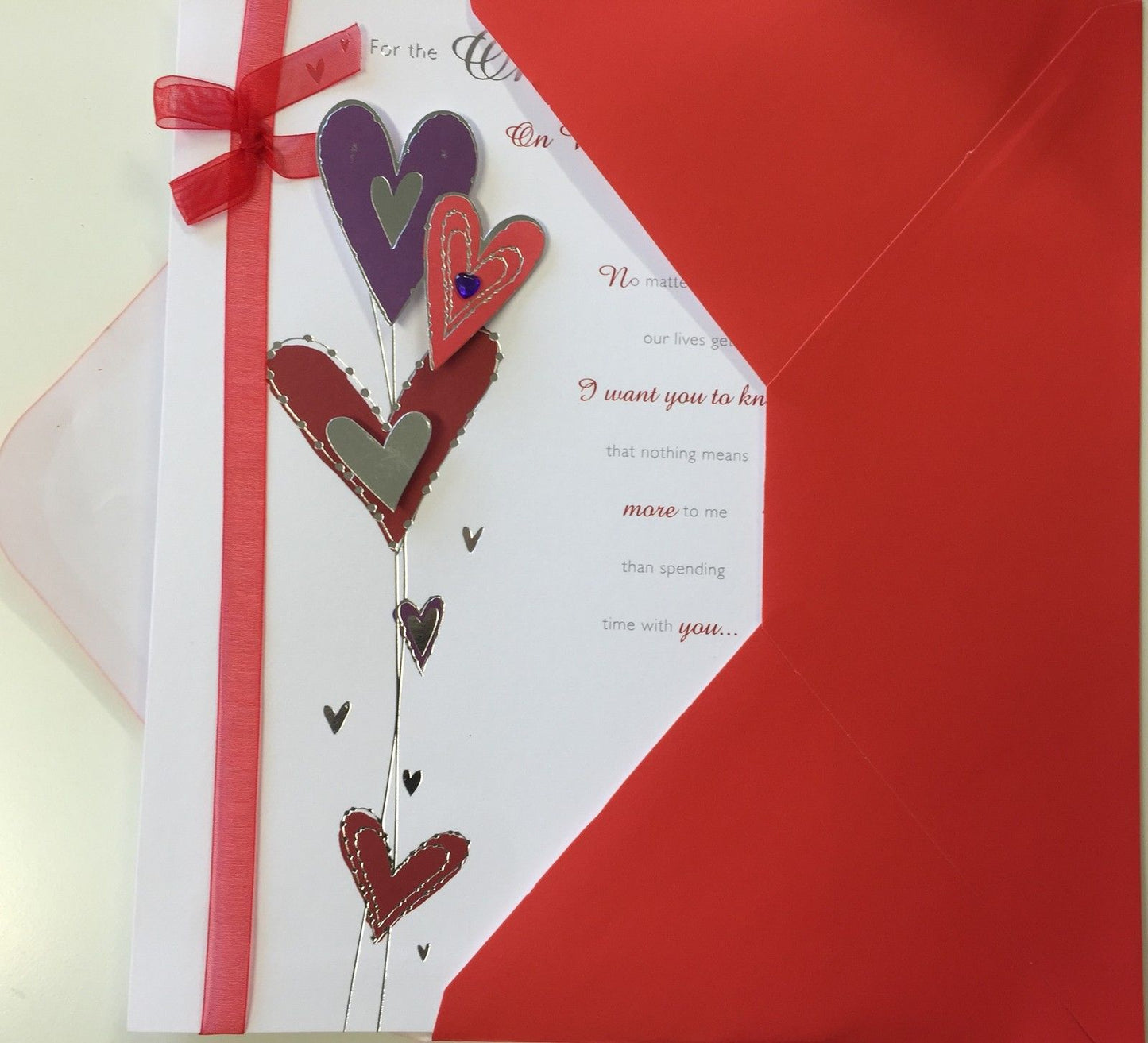 For The One I Love Hearts Foil Finished Valentine's Day Card