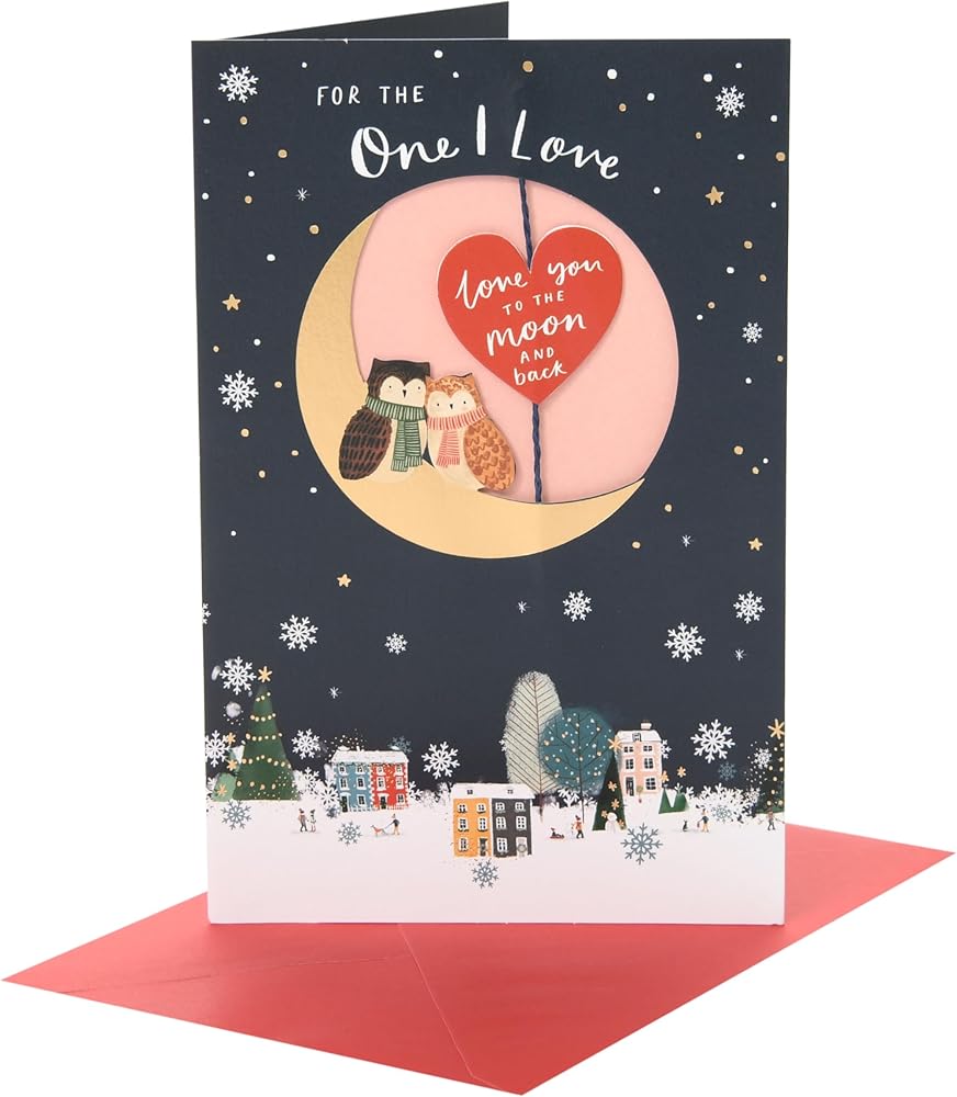 Owls Design for The One I Love Christmas Card