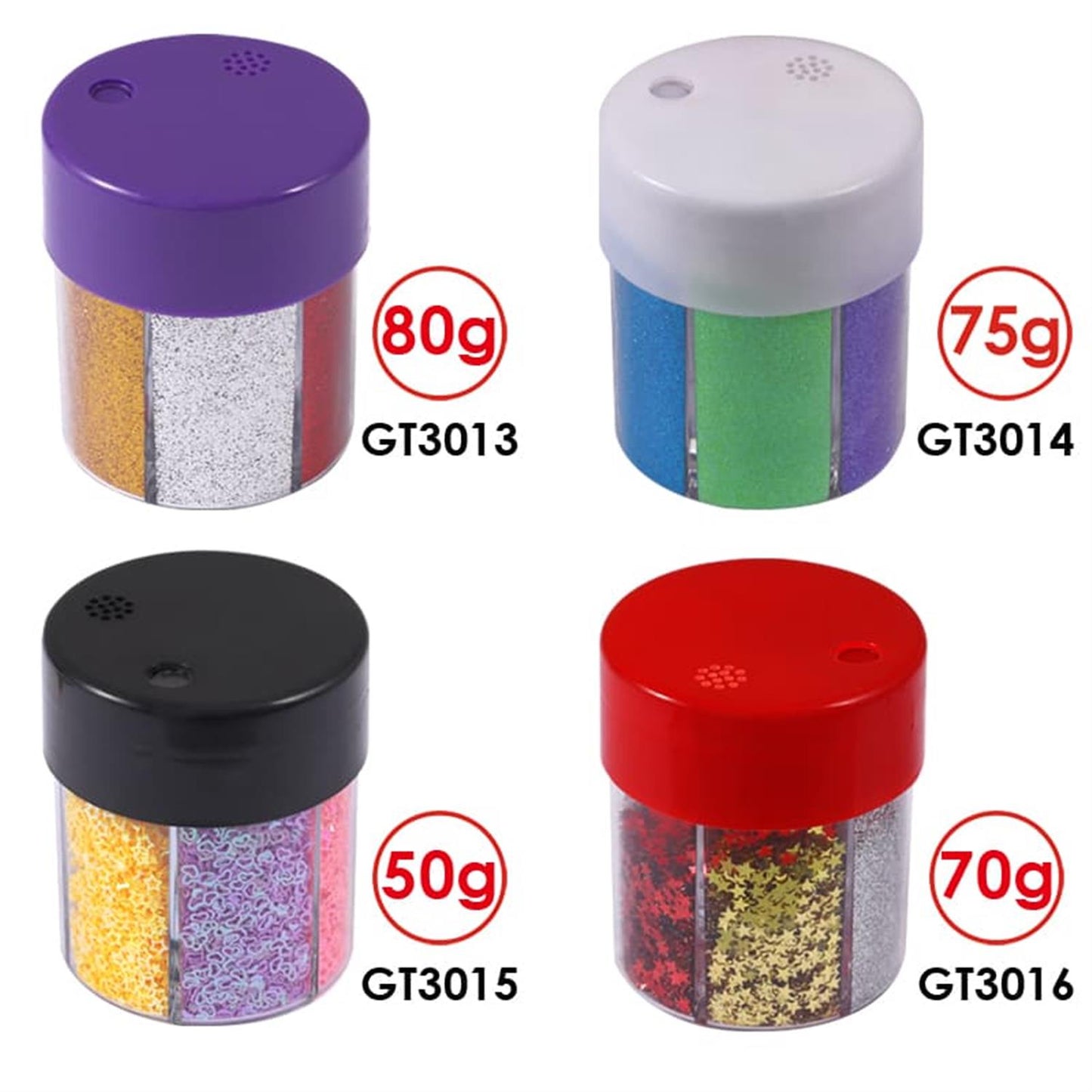 Pack of 6 Colors DIY Decoration Metallic Star Glitters