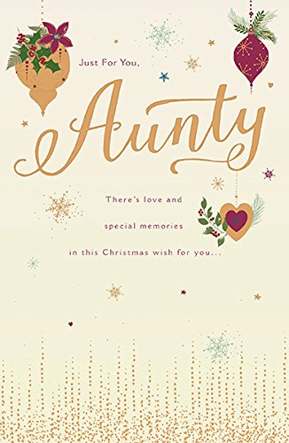 Aunty Gold Foil Christmas Card