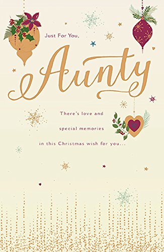 Aunty Gold Foil Christmas Card 