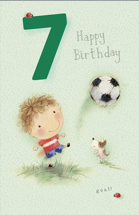 Thinking Of You Who’s Up for Footy Age 7 Birthday Card