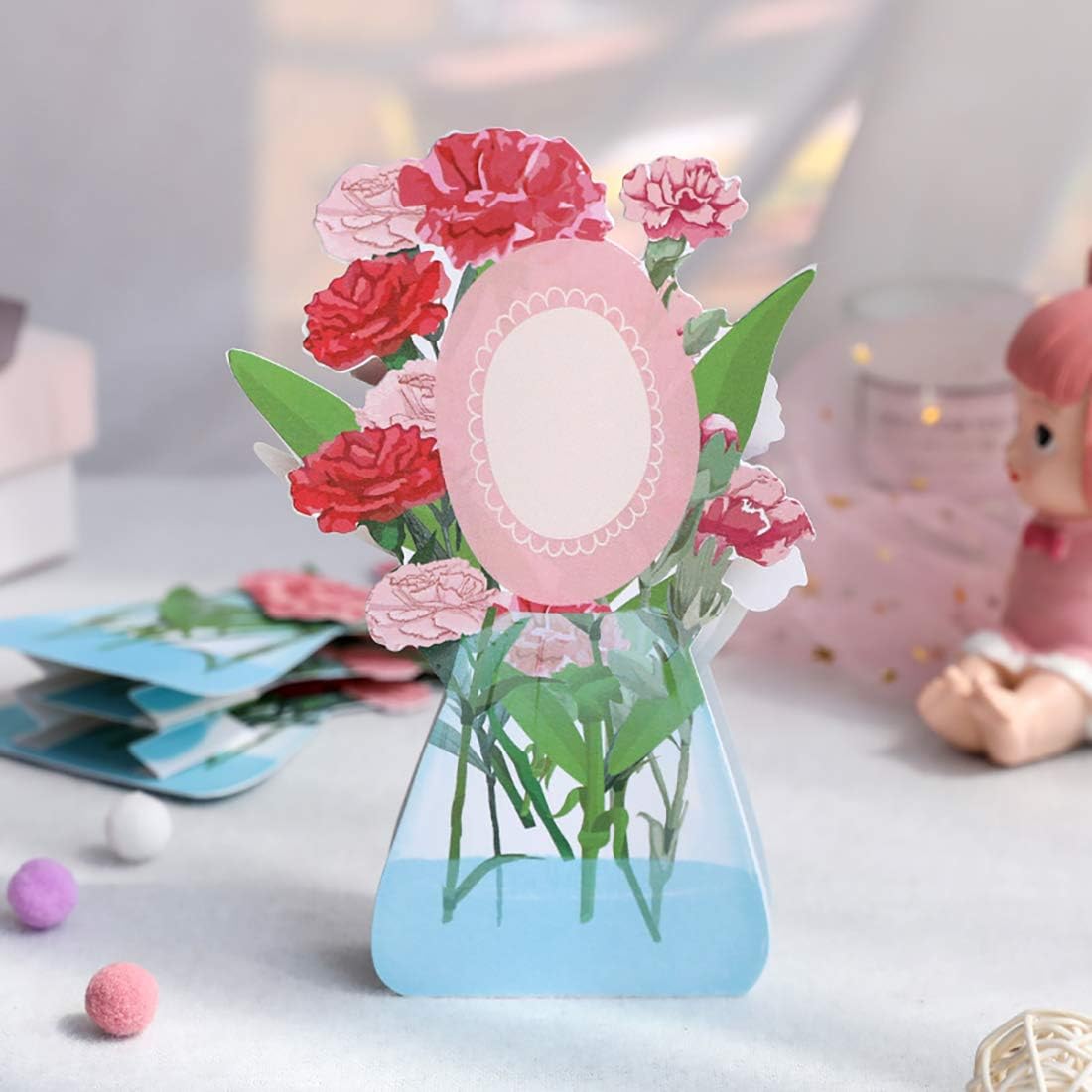 Blooming Tulip Wishes 3D Pop Up Greeting Card- Valentine's Birthday Anniversary