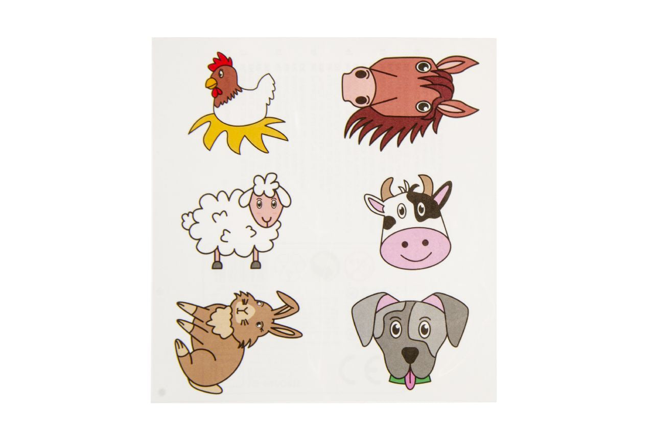 6 Pieces Farm Animals Tattoos
