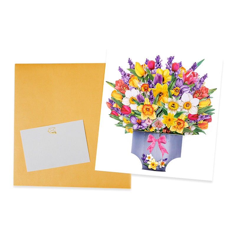 Lavender Breeze Spring Bouquet 3D Pop Up Greeting Card - Valentine’s Day Anniversary Birthday Mother's Day