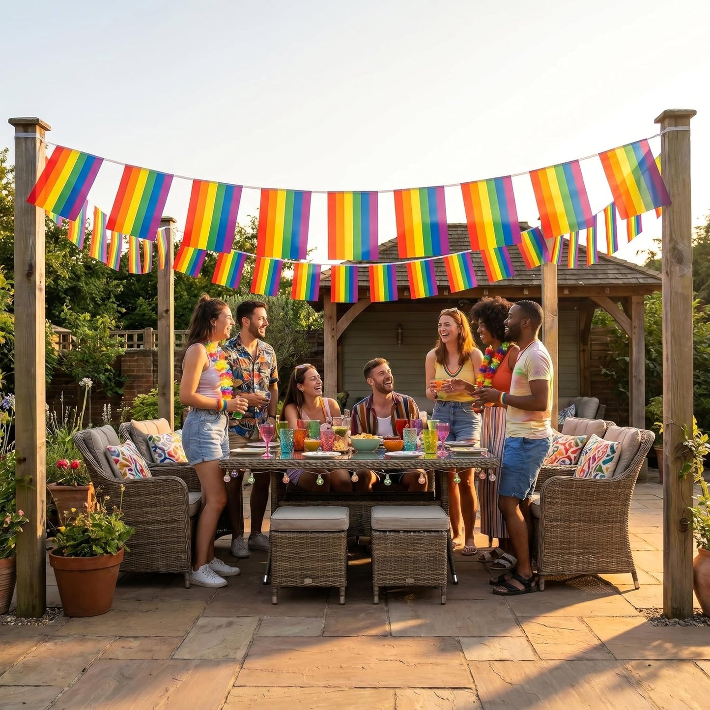 7m Gay Pride LGBTQ+ Rainbow Flag Bunting