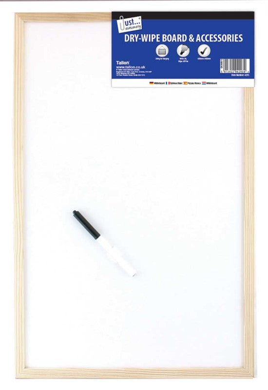 Dry Wipe Board Pine Frame 400 x 600mm