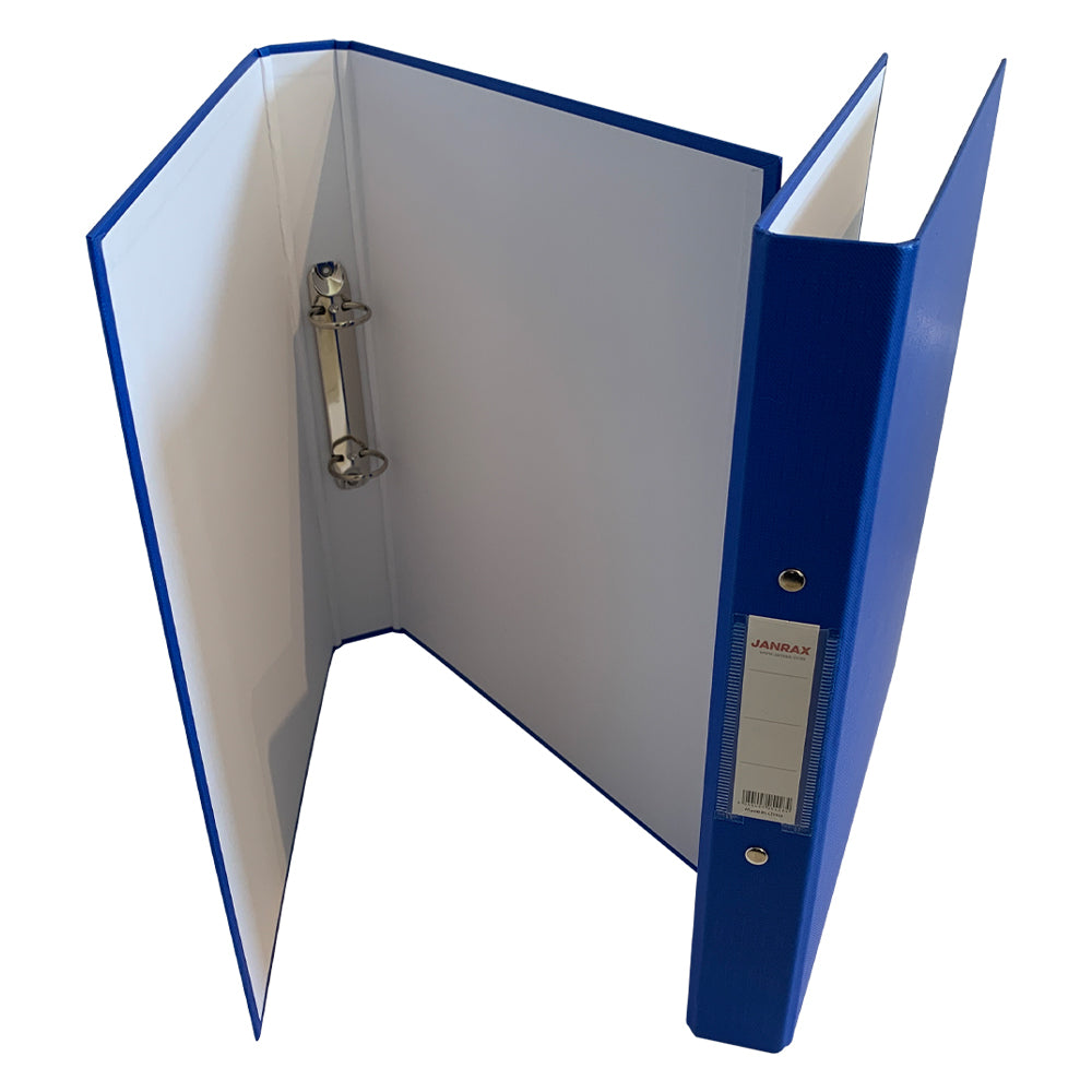 Pack of 3 A4 Blue Paper Over Board Ring Binders by Janrax