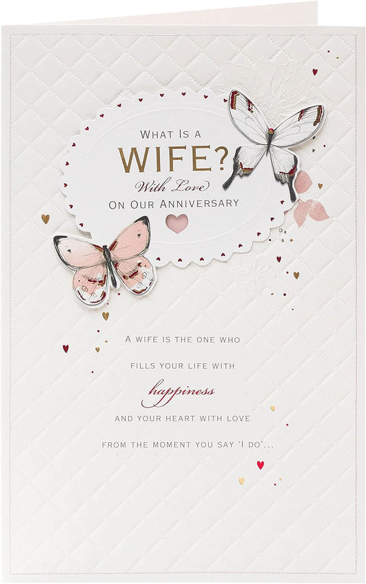 Sentimental Message Inside Wedding Day Wife Anniversary Card
