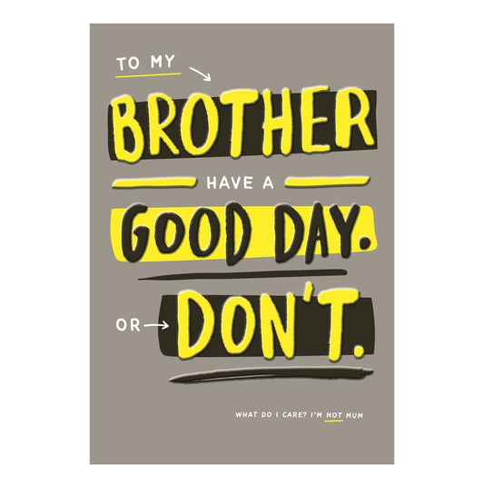 Brother Birthday Card Contemporary Humour Design 