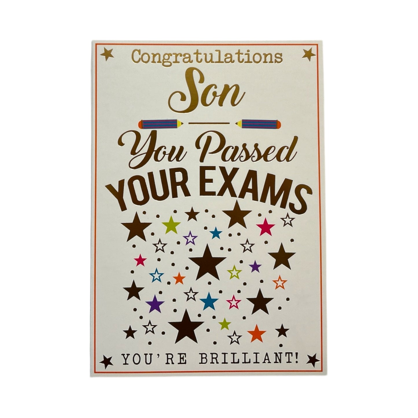 To Son You Passed Your Exam Stars Design Congratulations Card