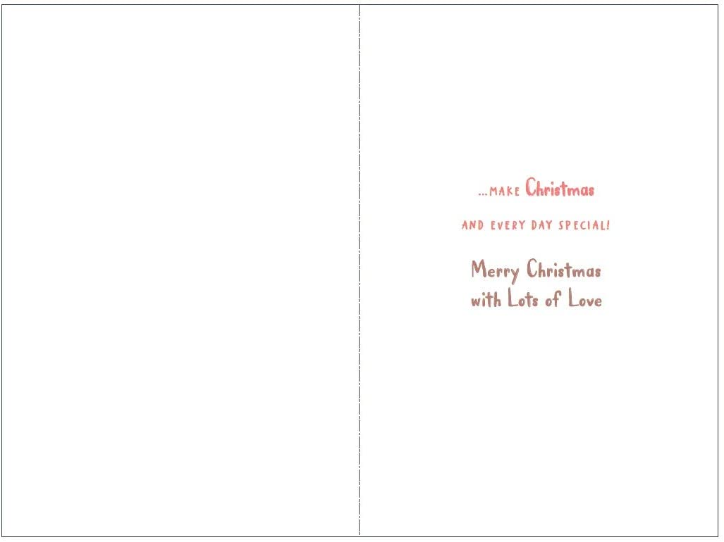 Teddy Bear Holding Bouquet Design Mum Christmas Card