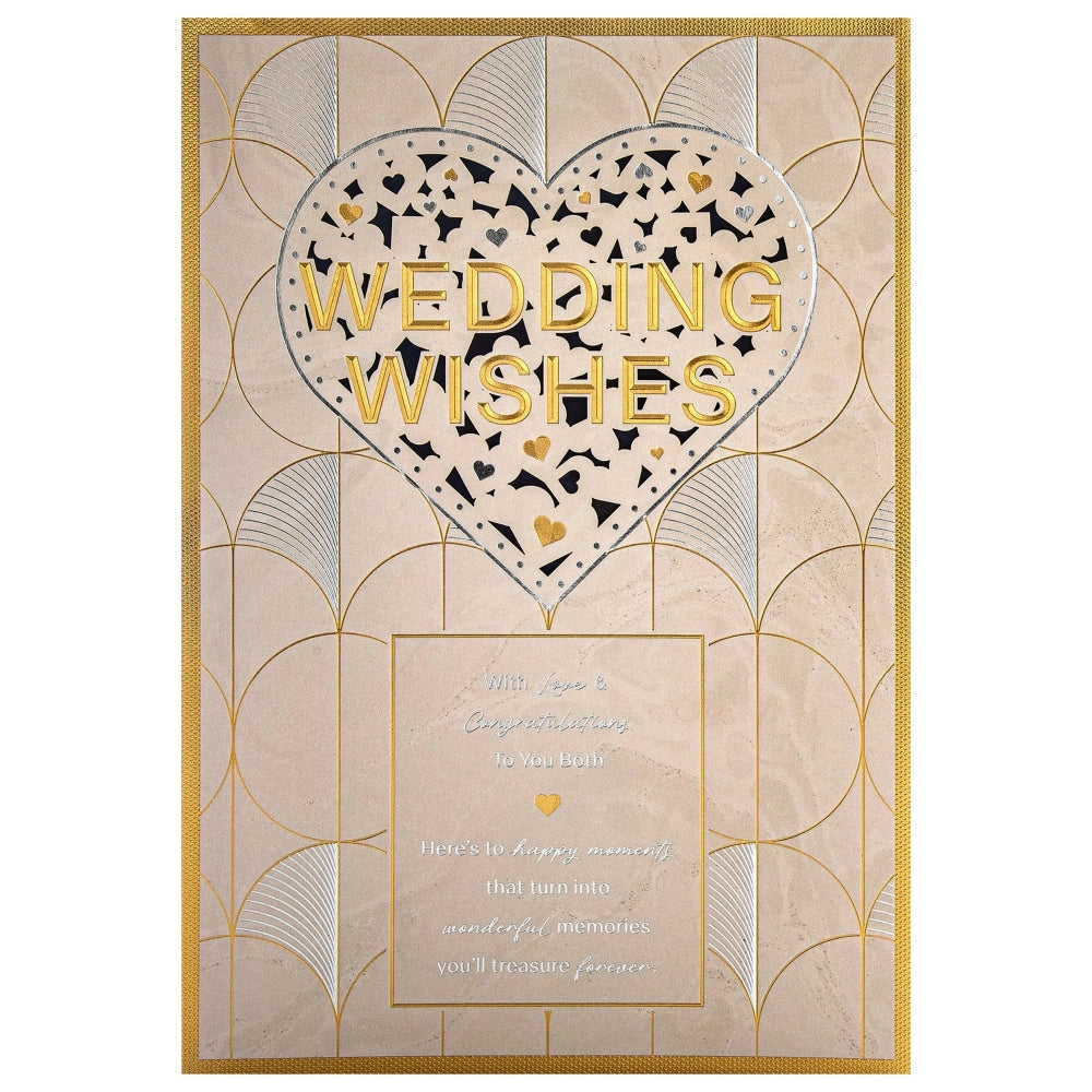 Light Patterned Design with Heart Couple Wedding Congratulations Card