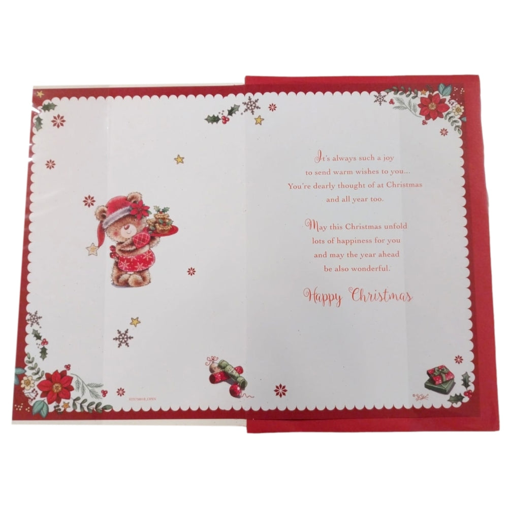 To a Special Sister In Law Bear Holding Cupcakes Design Christmas Card