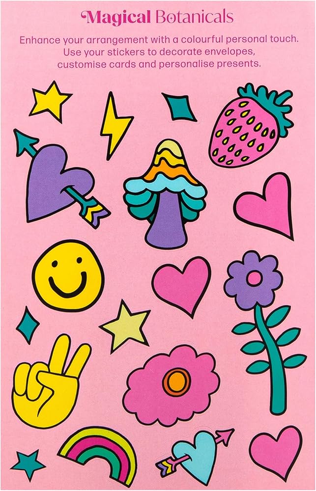 Flower Bouquet Design Pop Up Birthday Card with Sticker Sheet