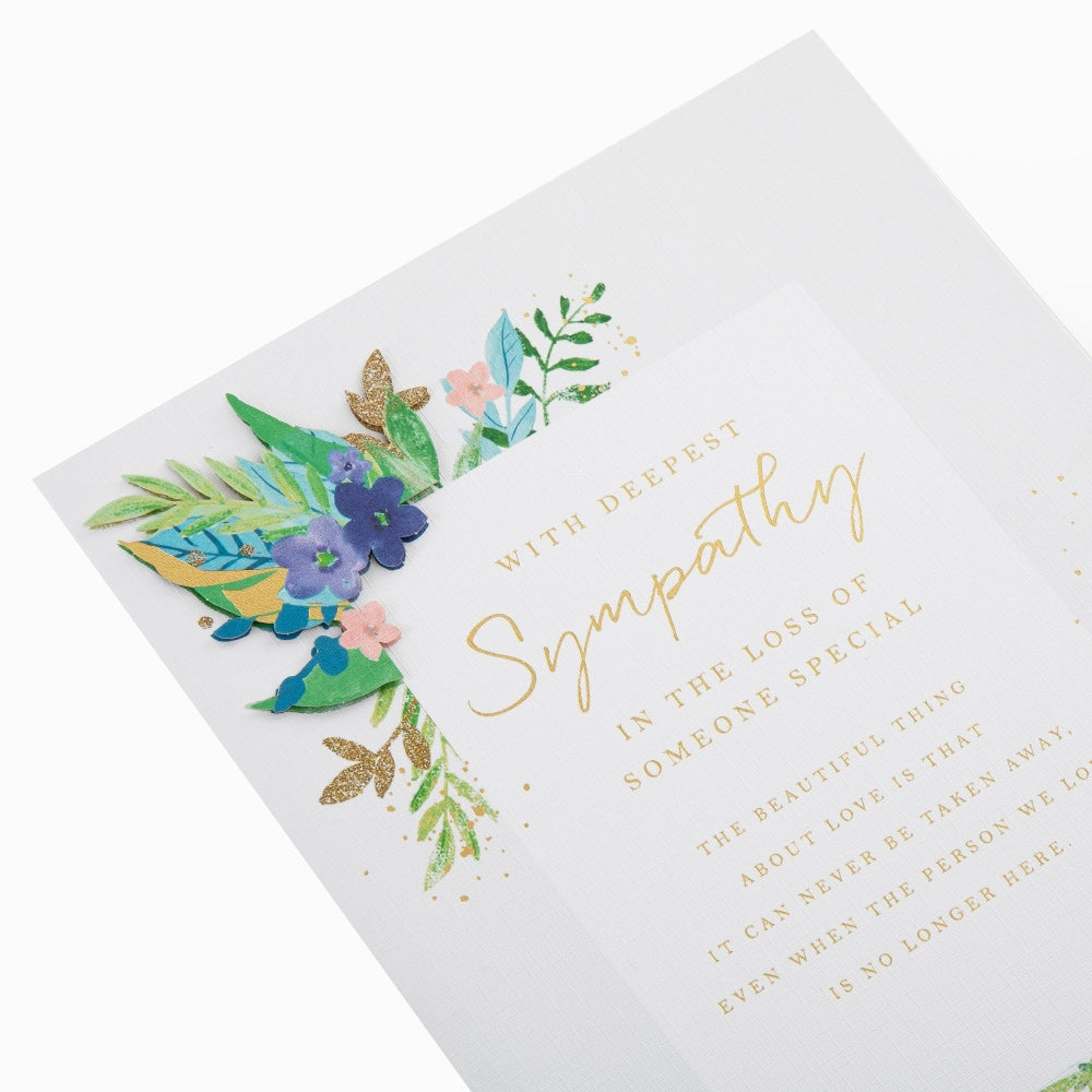 Traditional Floral Design with Heartfelt Verse Sympathy Card