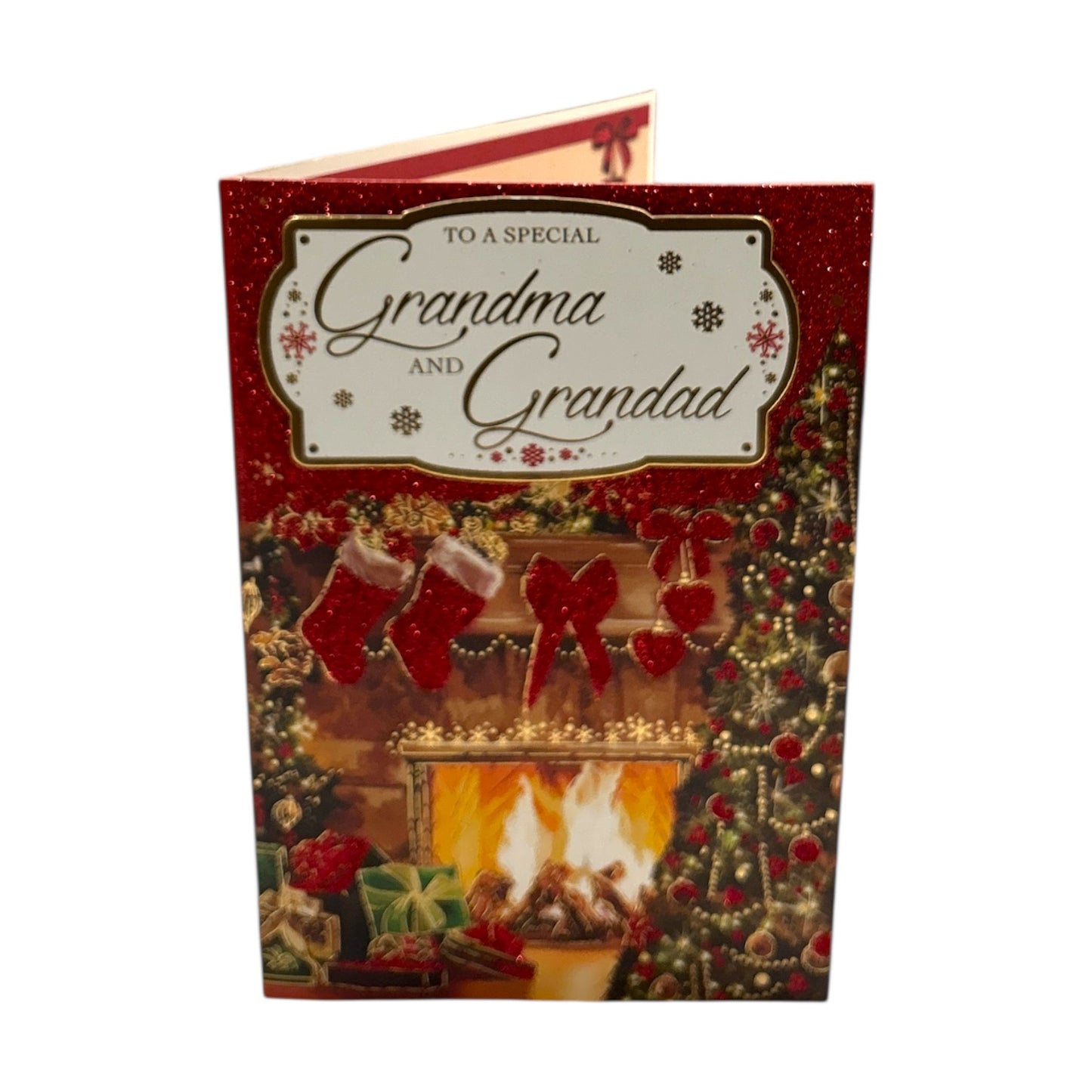 Cosy Fireplace Design To a Special Grandma and Grandad Christmas Card