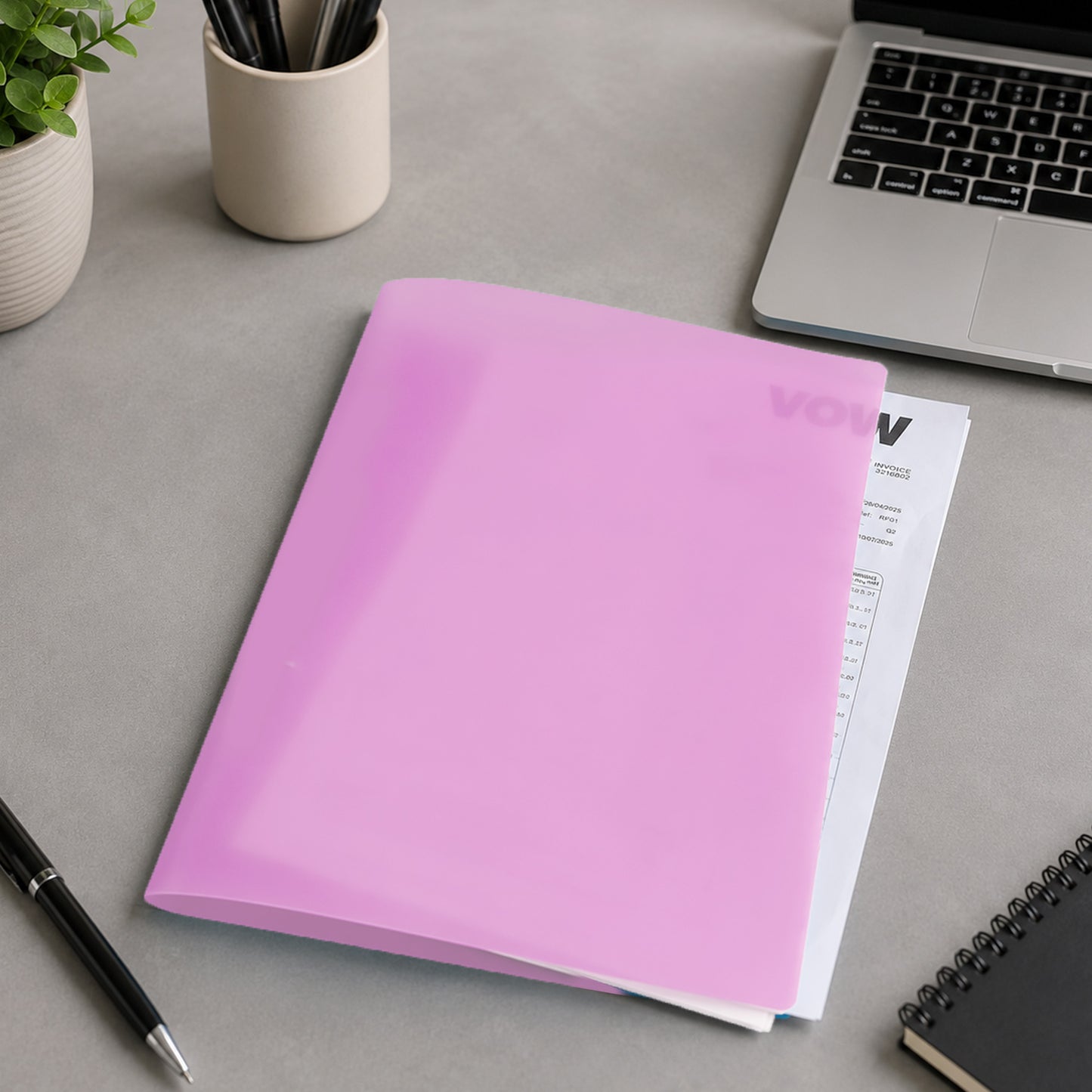 A5 Slim Black Translucent Ringbinder