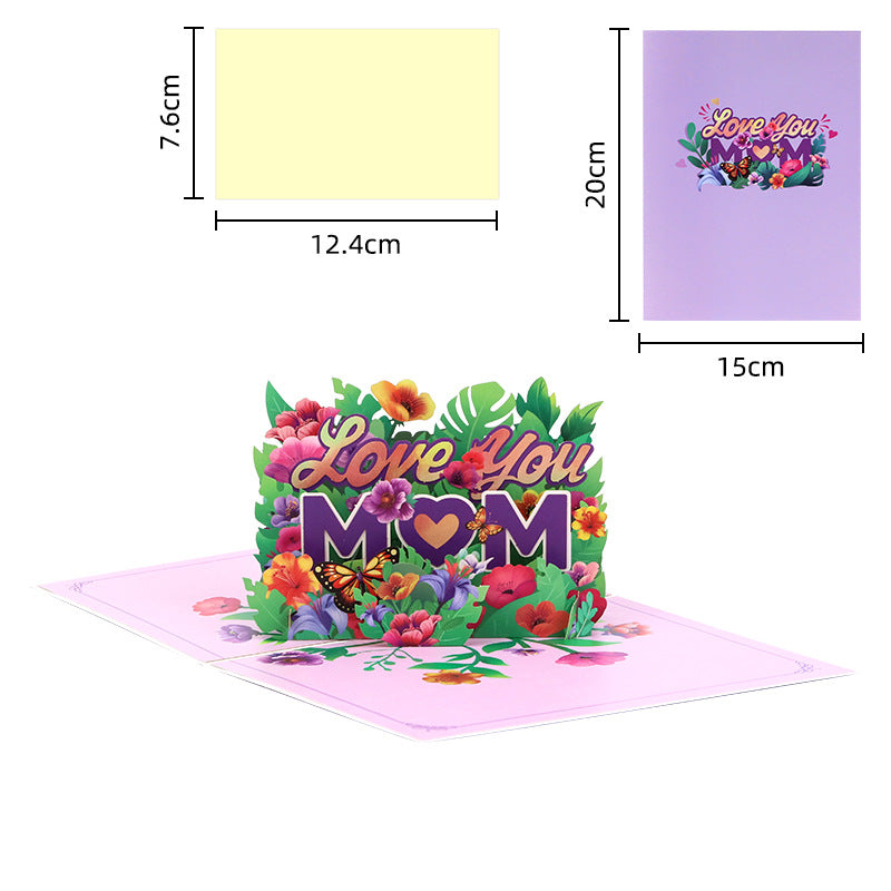 Purple Petals for MOM 3D Pop Up Mother's Day Card