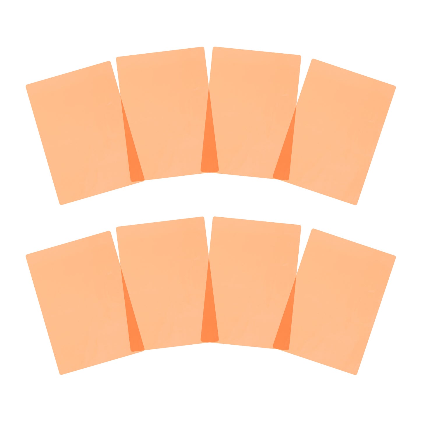 Pack of 8 A4 Plain Peach Dyslexia Overlay Reading Sheets – PET Material, Rounded Corners